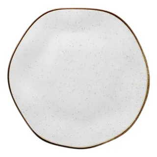 Jogo De 6 Pratos Rasos 27,5cm Oxford Ryo Maresia Cor Branco E Marrom Jogo De 6 Pratos Rasos 27,5cm Oxford Ryo Maresia Cor Branco E Marrom