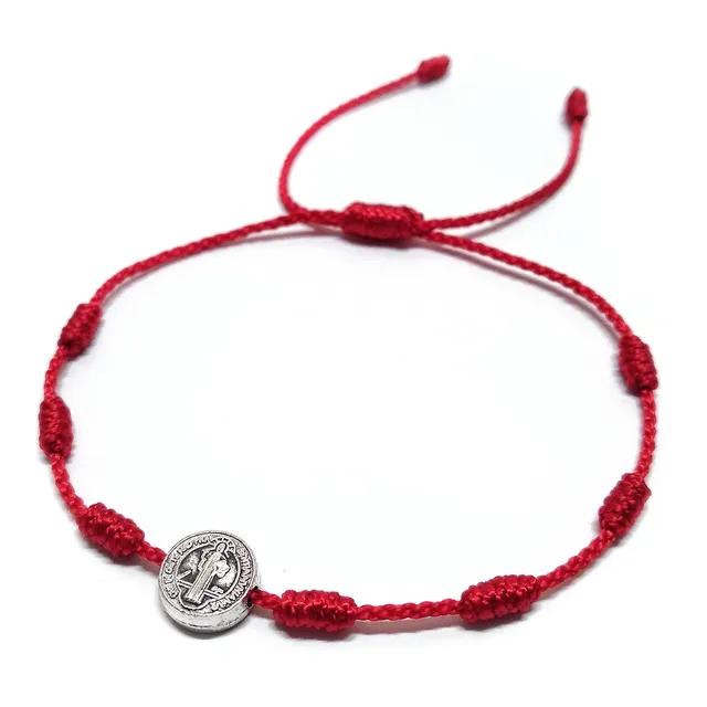 Pulsera Manilla Hilo Rojo 7 Nudos San Benito