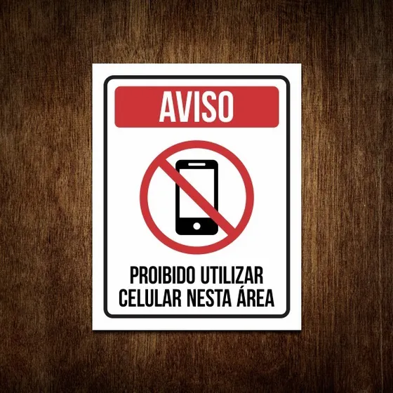 Kit 5 Placas Proibido Uso De Celular Nesta Área Condomínio 