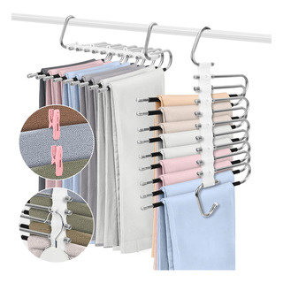 2pcs Gancho Pantalones Organizador Multiple Ahorra Espacio 2pcs Gancho Pantalones Organizador Multiple Ahorra Espacio