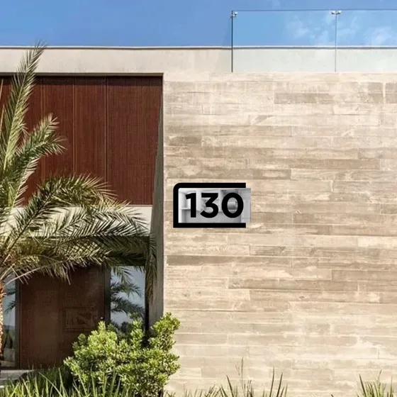 Placa Número Residencial Para Fachada Casa, Prédio Em  28x16