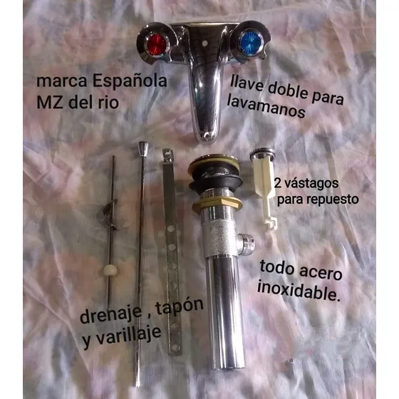 Llave  Para Lavamanos Acero Inoxidable Mz Del Río. 
