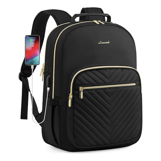 Mochila Negra Amplia Comoda Laptop 15.6 Pulgadas Puerto Usb
