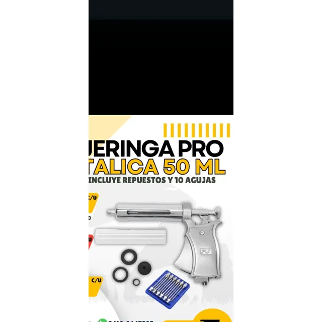 Jeringa Pistola Prometalica 50 Ml Reusable Ganado