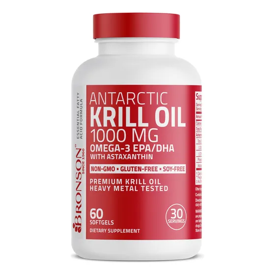 Suplemento De Aceite De Krill Antártico Bronson, 1000 Mg, 60