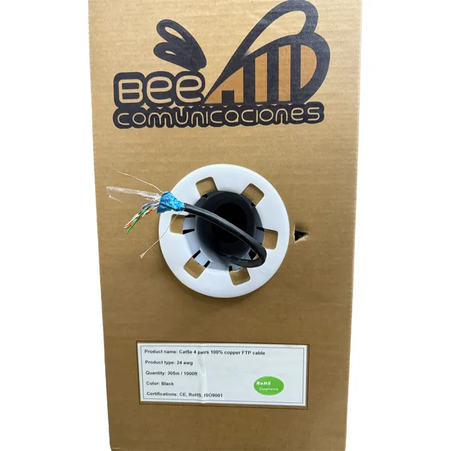 Bobina Cable Ftp Forro Ext, Cat5e, 100% Cobre, Pin De Tierra