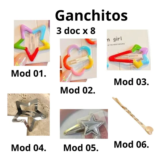 Ganchitos Pinzas Colitas Accessor Para Niñas Bebes 4 Docena