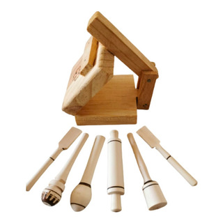 Mini Utensilios Y Tortillera De Madera Para Cocina 7 Pzs Mini Utensilios Y Tortillera De Madera Para Cocina 7 Pzs