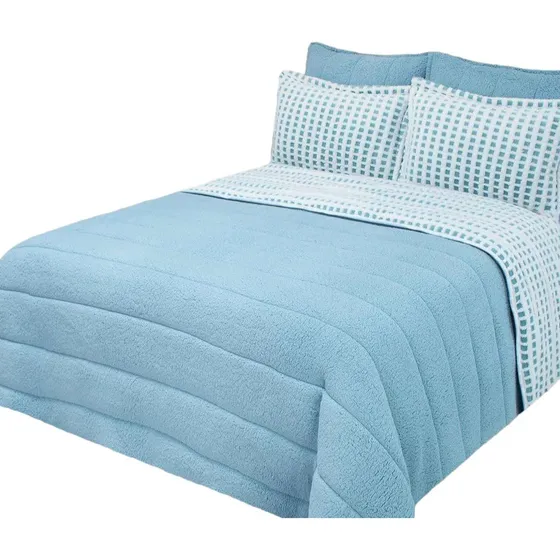 Edredon Plumón Sherpa Snowy Cama Doble-doble Faz