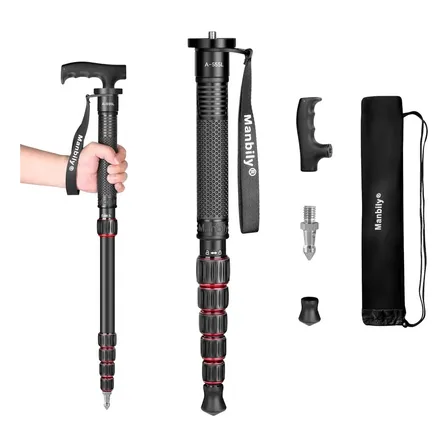 Manbily A-555L Monópode Profesional Bastón De Trekking Portátil