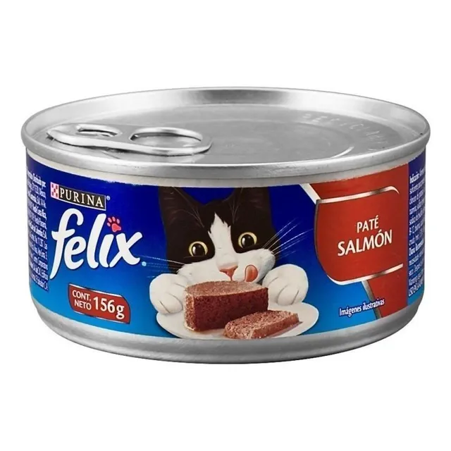 Alimento Felix Paté Gato Adulto Salmón En Lata 156g X6