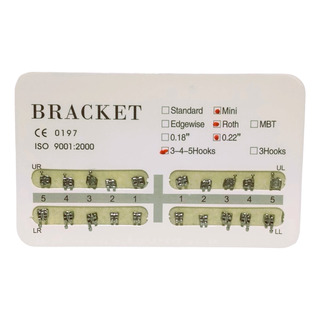 Set De Brackets Mini Roth 0.022 - Gancho En 3, 4 Y 5 Set De Brackets Mini Roth 0.022 - Gancho En 3, 4 Y 5