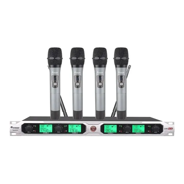 Sistema Micrófonos Inalámbricos Soundtrack Stw-404hh Color Gris