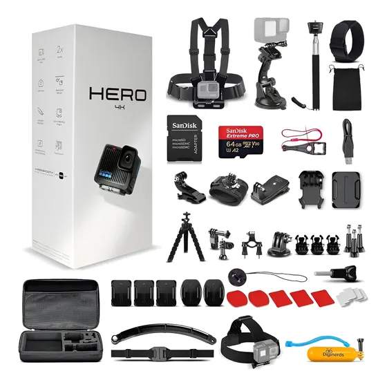 Cámara Gopro Hero Compact 4k30 Estabilizada + Accesorios
