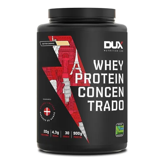 Whey Protein Concentrado Butter Cookies Pote 900g Dux Nutr