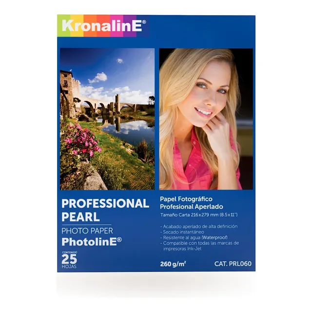 Papel Fotográfico Kronaline Aperlado Carta Photoline 25 Pz