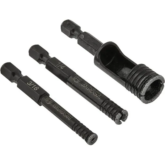 Broca De Diamante Bosch Kit 3 Piezas 3/16 1/4 Y 1/2