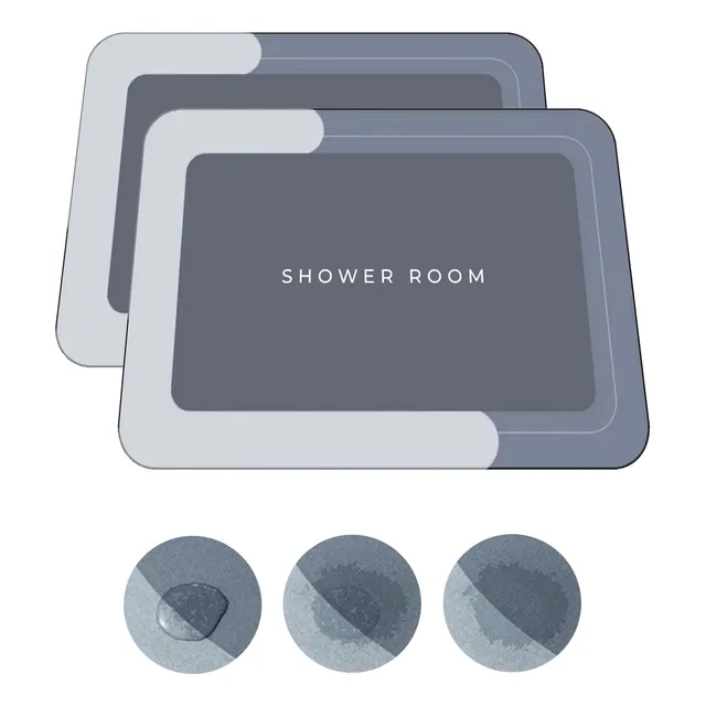 Kit 2 Tapetes Antiderrapante Magico Absorvente Banheiro Kit 2 Tapetes Antiderrapante Magico Absorvente Banheiro