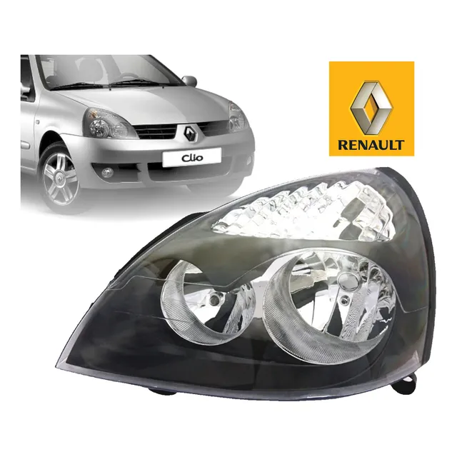 Faro Izquierdo (fondo Negro) Para Renault Clio O Symbol 2007
