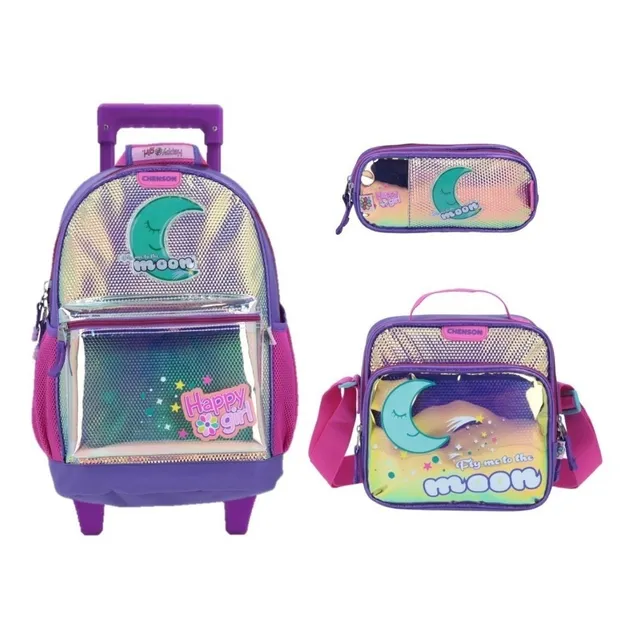 Kit De Mochila Lonchera Y Lapicera Happy Girl Luna Mm208