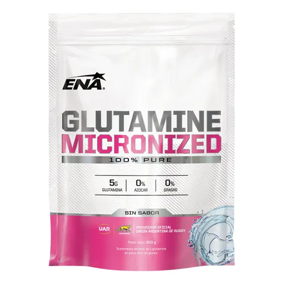 Glutamina -ena- (300 Grs) Rápida Recuperación (60 Servicios) Sabor Sin sabor