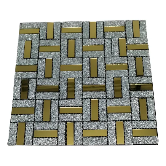 Mosaico De Vidrio Tipo Espejo Plateado 3d Autoadhesivo 30x30