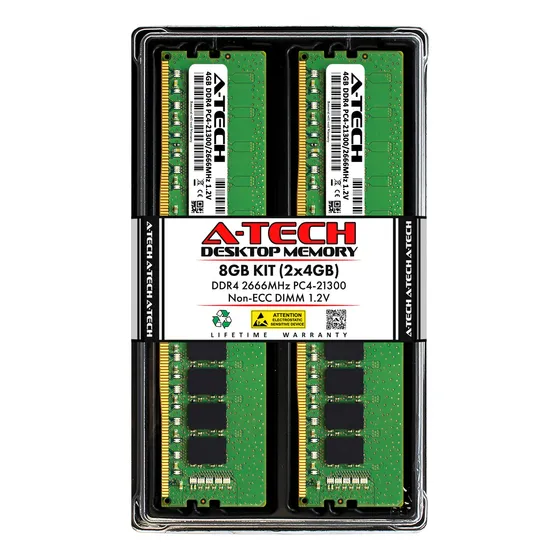 Memoria 8 Gb (2x4 Gb) Ddr4 2666 Mhz Udimm Pc4-21300