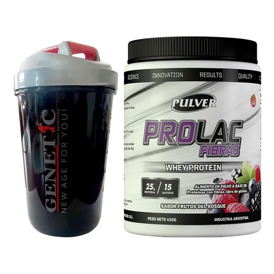 Shaker Reemplaza Comidas Fibras 450 Gramos + Vaso Genetic