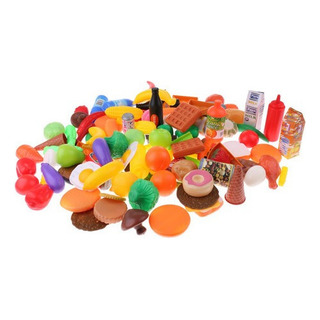 Juego De Juguetes De Plástico 120pcs Frutas Verduras Aliment Juego De Juguetes De Plástico 120pcs Frutas Verduras Aliment
