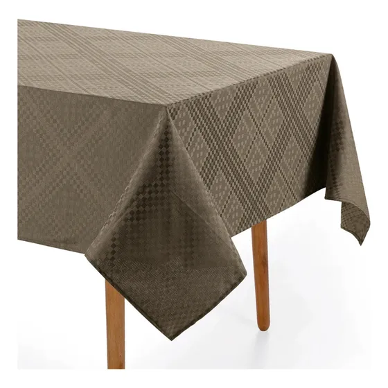 Toalha De Mesa Karsten Impermeavel Retangular Marrom 160x220