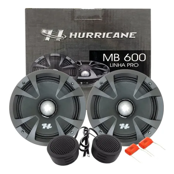 Par Midbass Hurricane 6 Polegada 500wrms Pro Mb600 + Tuiter 