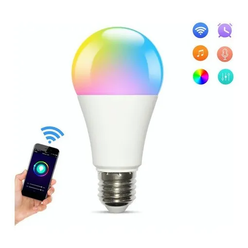 Bombillo led con Wi-Fi Wweenuo SMT-E27 Bulbo color rgb+cw 10W 110V 6500K 1000lm