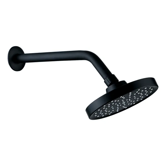 Regadera Abs Acquabela Bassano Redonda Negra 6 Brazo 30cm