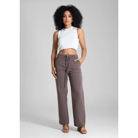 Sarja Sawary Feminino Calca Reta_283110 Índigo Liso 44