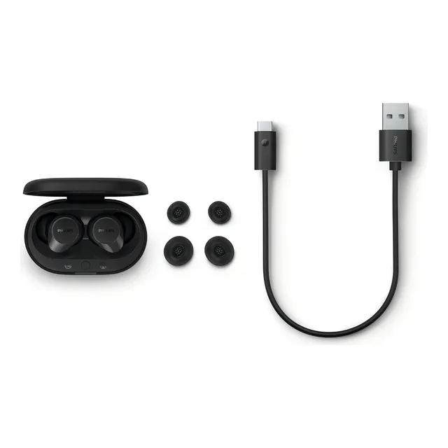 Audífono True Wireless Bluetooth Philips Tat1209 Negro Luz Blanco