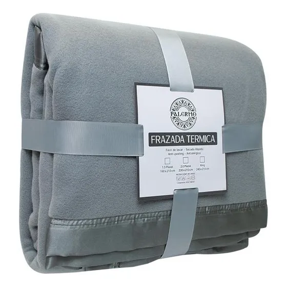 Frazada 2 Plazas Térmica Polar Con Borde Raso 200x210 Cms