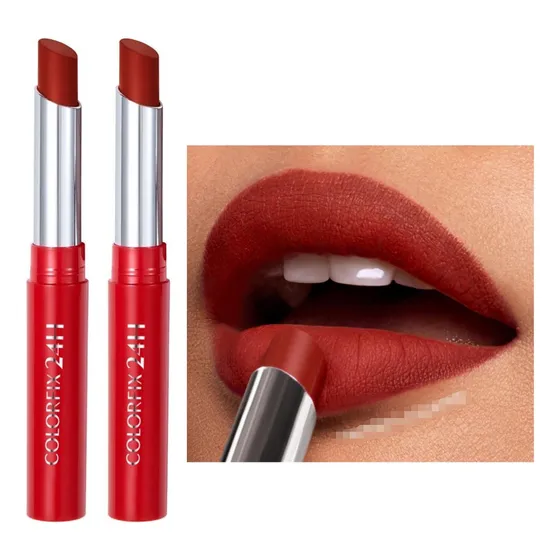 Set X 2 Labiales Mate Colorfix 24 H Ésika Pimienta Caliente