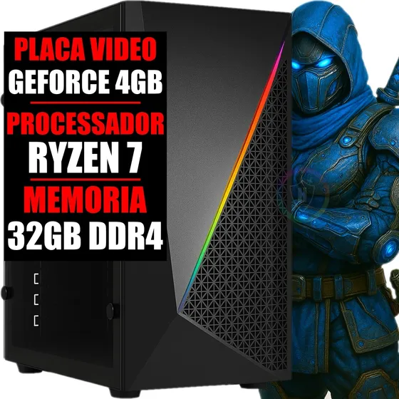Pc Gamer Ryzen 7 / Placa Geforce 4gb / Ssd 480gb / 32gb Ddr4