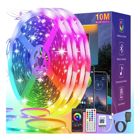Tira De Luces Led Rgb 10m Bluetooth App Control Música Ritmo 5050 | Cuotas sin interés