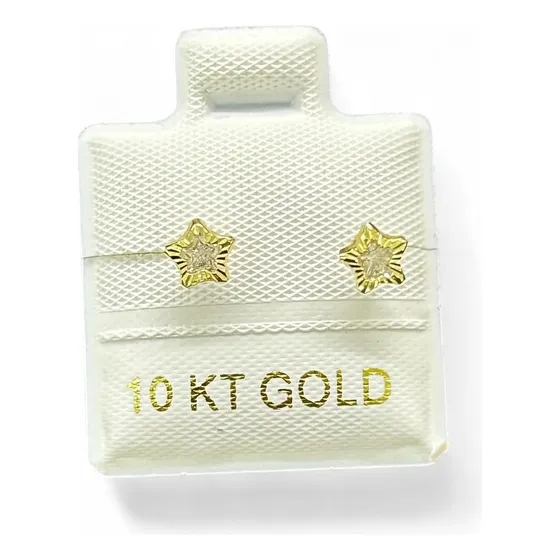 Aretes De Estrellitas De Oro 10k