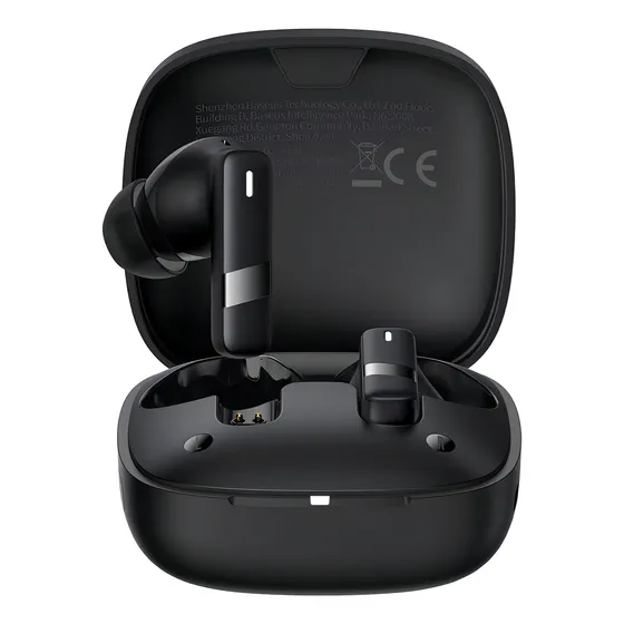 Audifonos Inalambricos Bluetooth 5.3 Baseus, Bowie E20, 33 horas con el estuche de carga, hasta 6 horas de uso continuo, resistente al agua IPX5, compatible con Android, iOS, Windows, Color Negro
