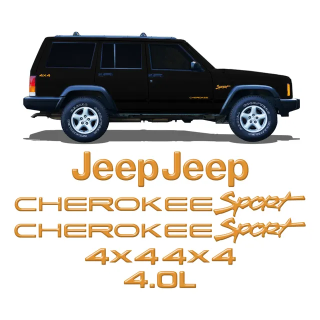 Kit Adesivos Auto-relevo Jeep Cherokee 4x4 4.0l Sport