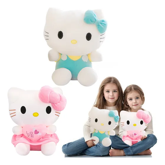 2pcs Peluche Hello Kitty Con Corazón Kawaii Para Regalo