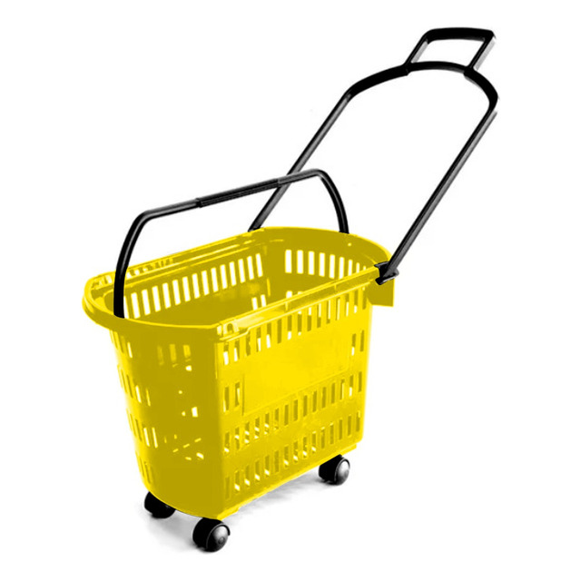 5 Carrinho Cesta Compras Com Rodinha C/ Alças Mercado Lojas 5 Carrinho Cesta Compras Com Rodinha C/ Alças Mercado Lojas