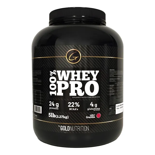 Proteína - 100% Whey Pro 5lb - Gold Nutrition Sabor Frutilla