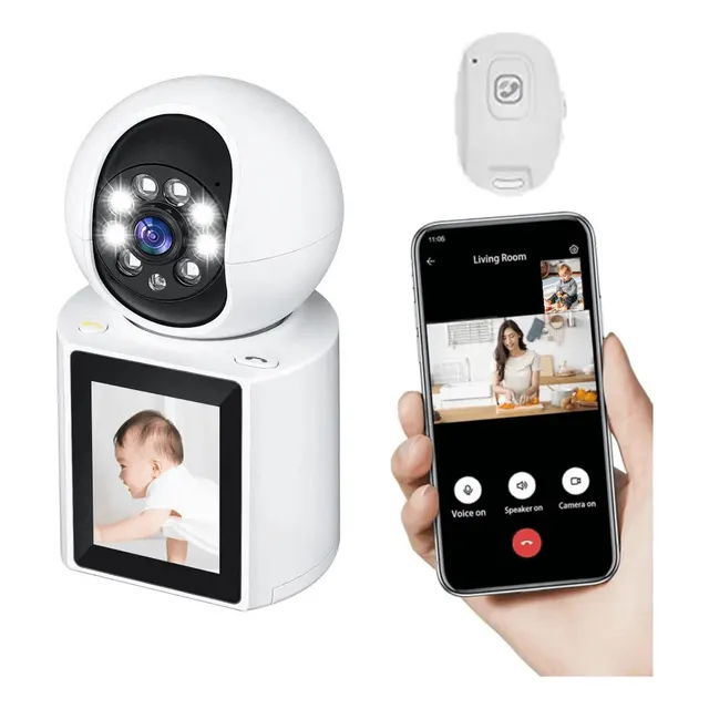 Camara Con Pantalla Cuidado Remoto Bebé Mascota Perro Gato