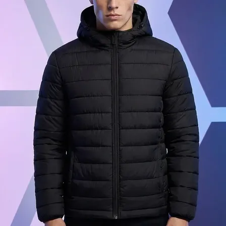 Jaqueta Bobojaco Puffer Gominho Blusa Vento Frio Impermeável Preto M Lisa