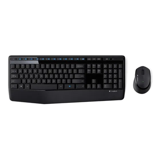 Kit de teclado y mouse inalámbrico Logitech MK345 Español de color negro