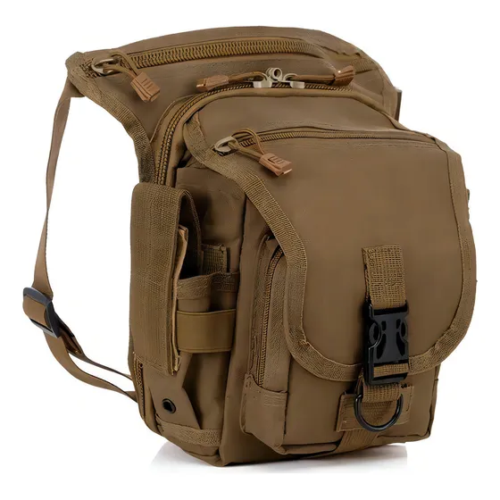 Bolso Tactico Muslera Piernera Tactica Pro Camping Deporte Color Caqui
