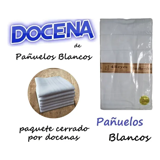 Pañuelos Blancos Clásicos Para Caballeros Por Docenas Nuevos